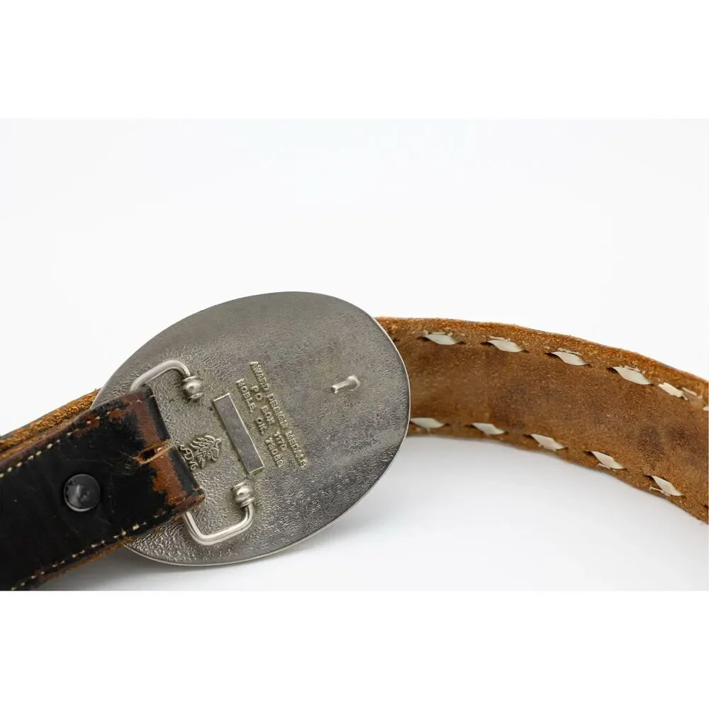 Vintage Western Tooled Leather‎ Belt Buffalo Nickel Concho Men’s Large L